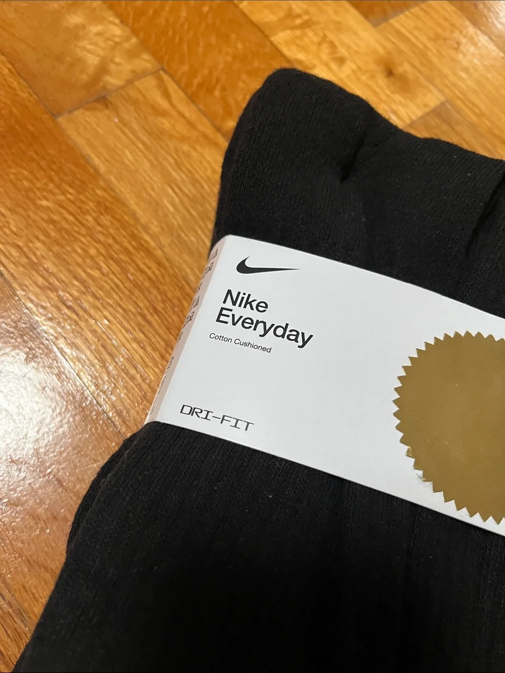 Nike Black Crew Athletic Socks with White Swoosh (6 Pack)